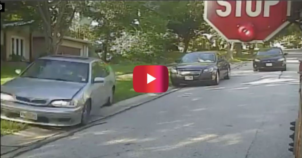 Car Around School Bus