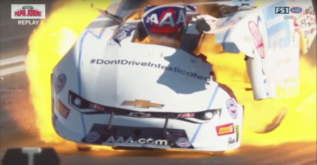 funny car explosion