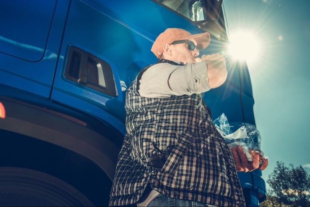 truck driver eating