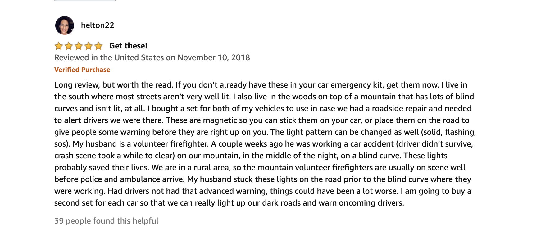 warning lights from these emergency flares are visible from a mile away at night and half a mile away at daytime.