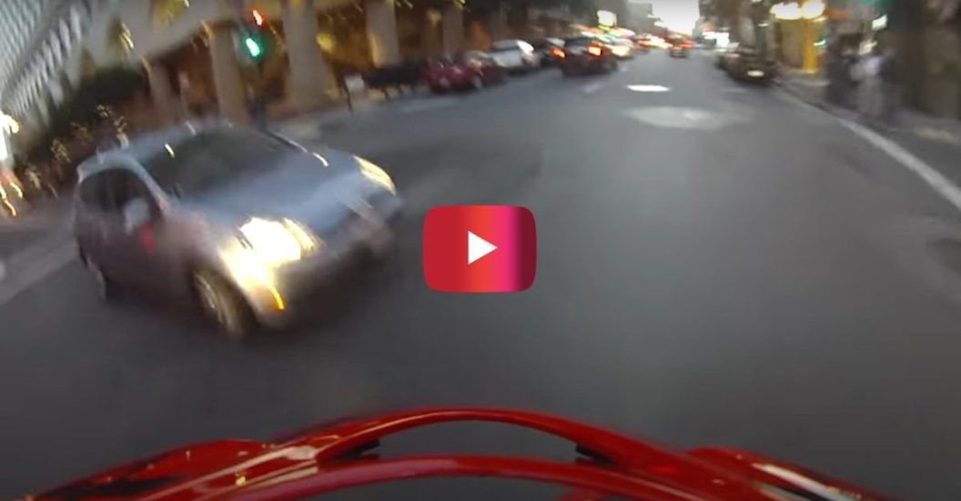 biker lands on feet after crash