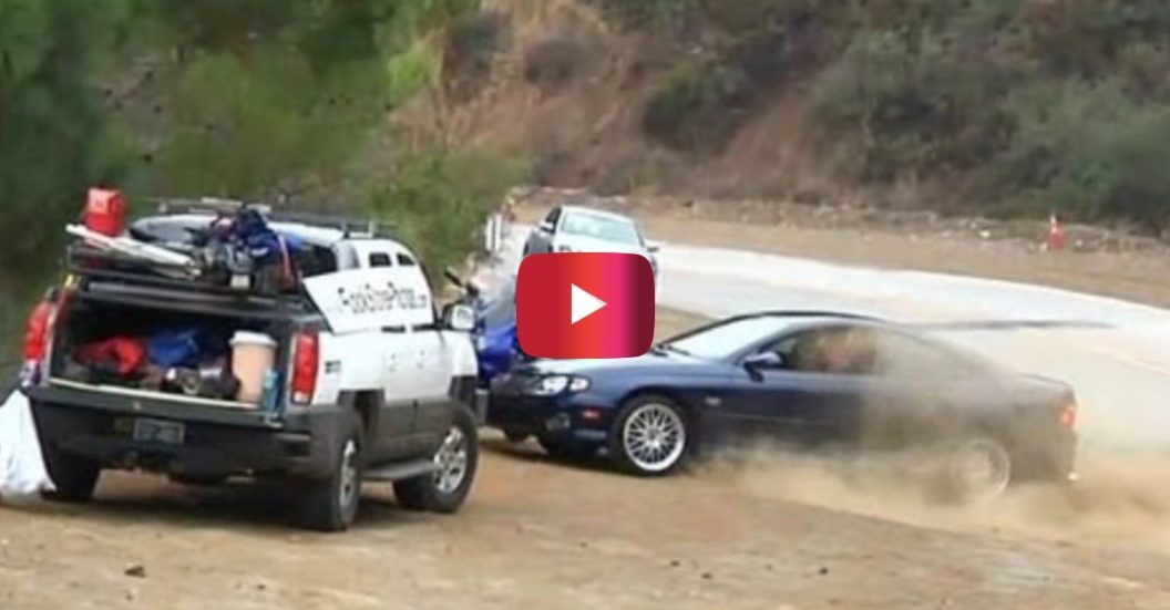 car crashes into parked motorcycles