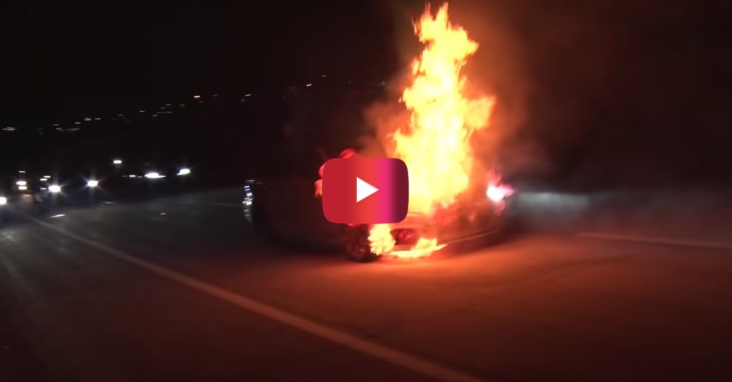 audi catches fire at 150 mph