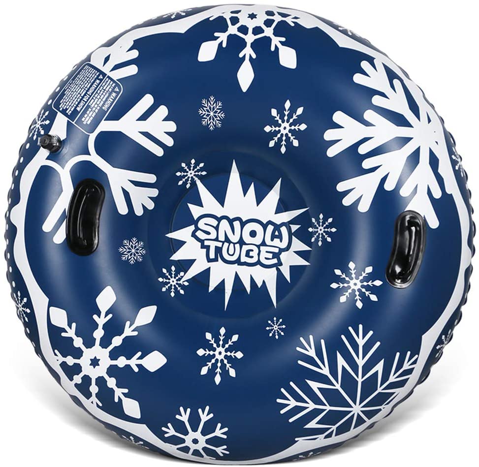sanyi Snow Tube Heavy Duty Inflatable Snow Sled 47inch 6mm Thickness Material for Highly Tolerant Abrasion Great for Kids and Adults Ideal for Winter Fun