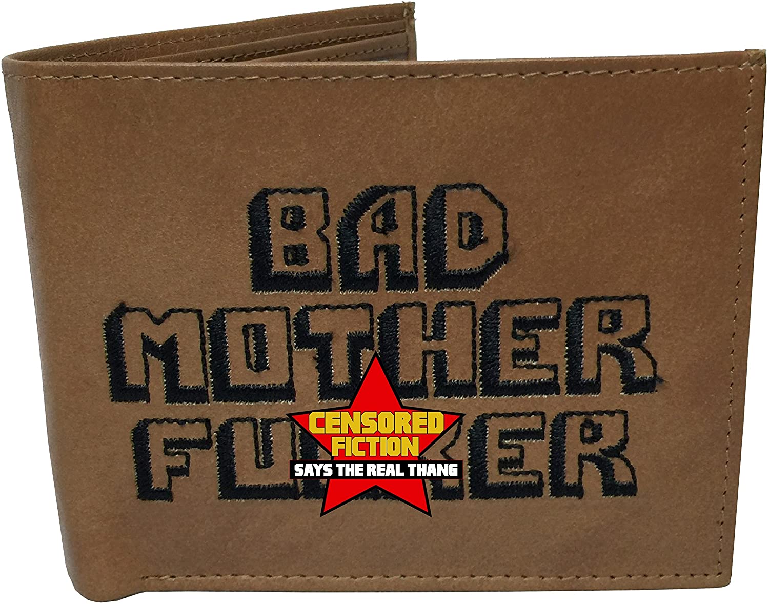 BMF Embroidered Genuine Leather Wallet Brown Authentic BMF