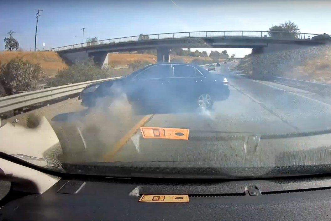 erratic driver crashes into barrier