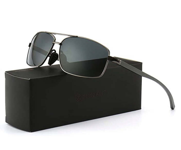 SUNGAIT Ultra Lightweight Rectangular Polarized Sunglasses UV400 Protection