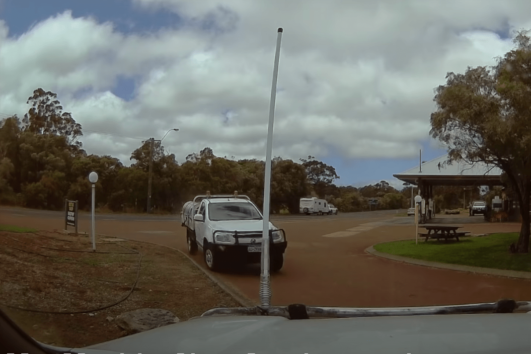 ute hits toyota land cruiser filming