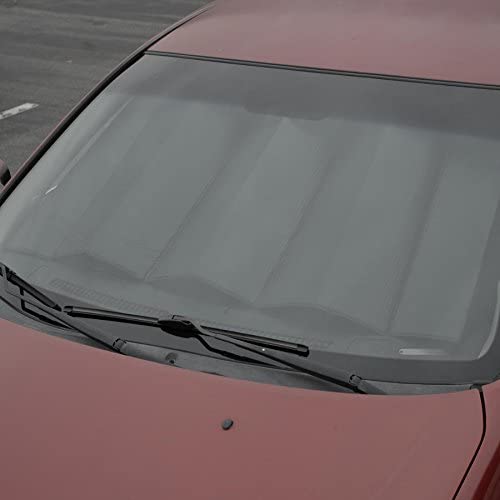 Motor Trend Front Windshield Sun Shade - Jumbo Accordion Folding Auto Sunshade for Car Truck SUV - Blocks UV Rays Sun Visor Protector - Keeps Your Vehicle Cool - 66 x 27 Inch (Black)