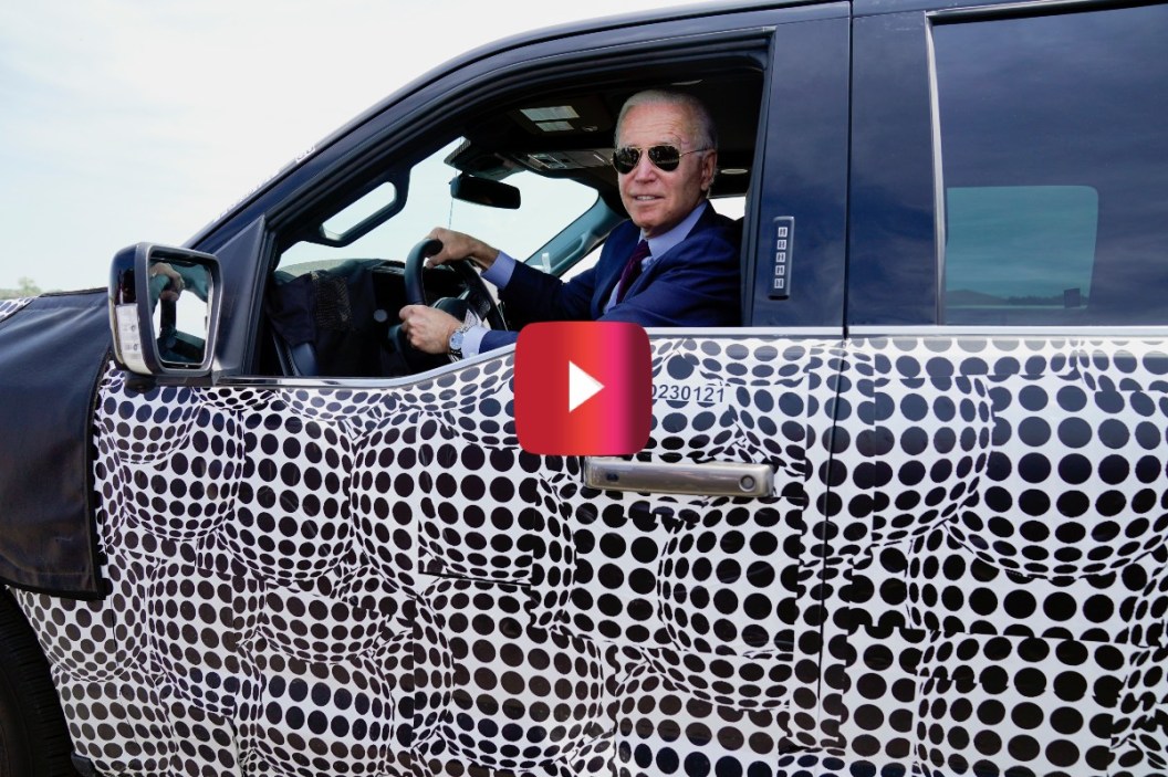 joe biden Ford F-150 Lightning truck